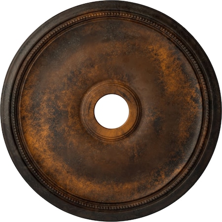 Ekena Millwork Theia Ceiling Medallion (Fits Canopies up to 6 3/4"), Hand-Painted Rust, 24"OD x 3 5/8"ID x 1 3/4"P CM24THRUS